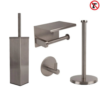 Toiletaccessoires Gunmetal (zonder boren)