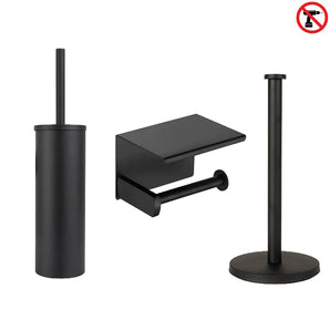 Toiletset Zwart 3-delig