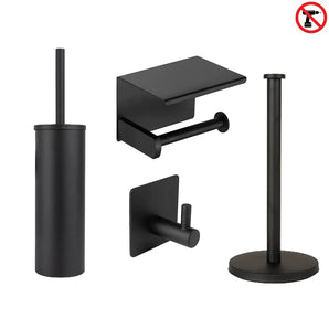 Ludo Black WC Set (no-drill)