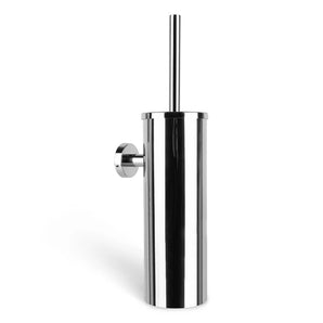 De Xavo Chroom toiletset van yessential.nl heeft een stijlvolle, glanzende roestvrijstalen toiletborstelhouder met een cilindrisch ontwerp en lange handgreep - perfect voor elke roestvrijstalen toiletset of chroom badkameraccessoires collectie.