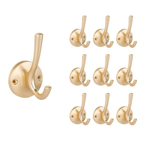 Gouden kapstokhaken in een bundel van stuks. Wandmontage.