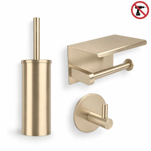Juano Gold Toilet Set (no-drill)