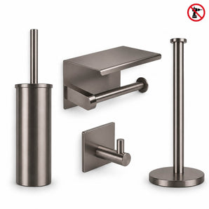 Ludo Gunmetal Toilet Set (no-drill)