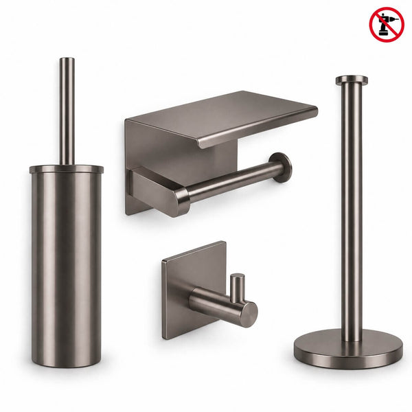 Ludo Gunmetal WC Set (no-drill)