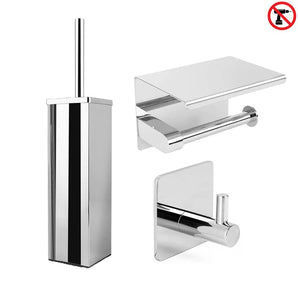 Lazzo Chrome WC Set (no-drill)