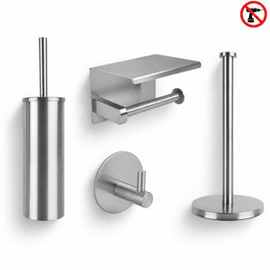 Delo Stainless Steel Toilet Set (no-drill)