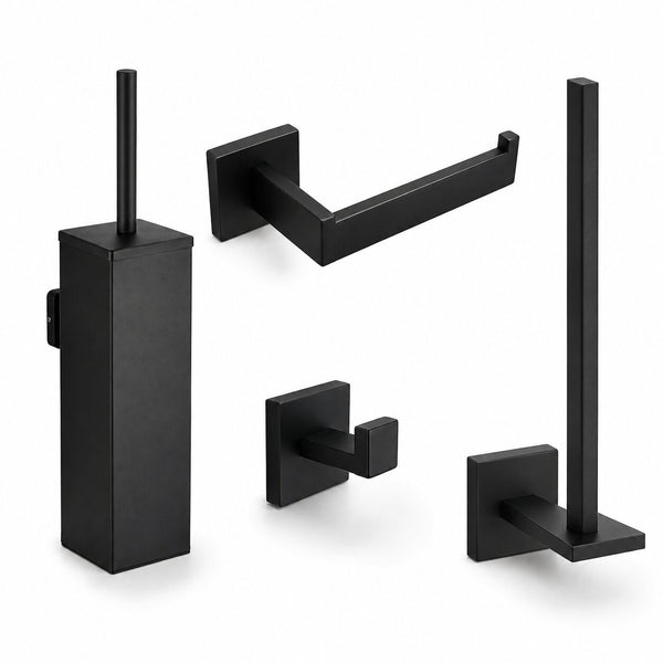 Venzo Black Toilet set